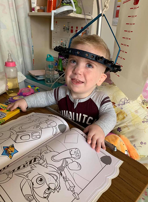 Helena in hospital colouring in