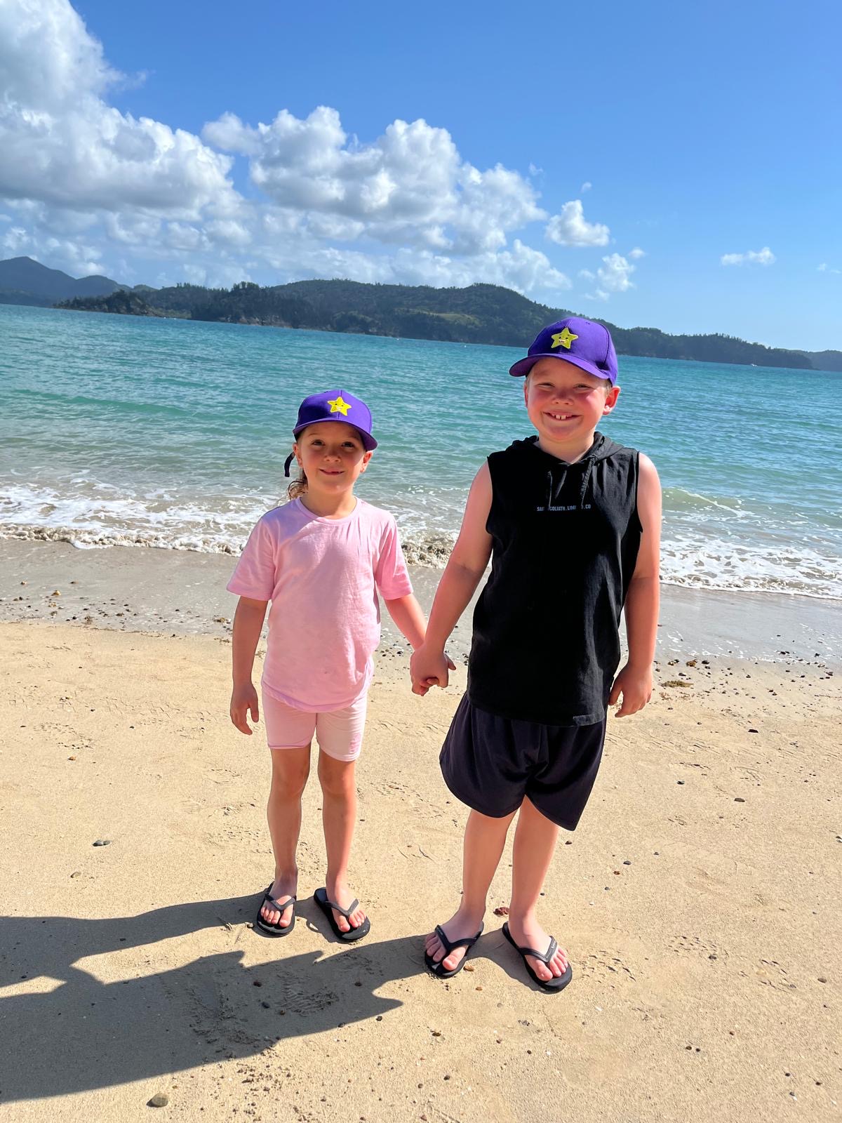 Alex and sister at the beach