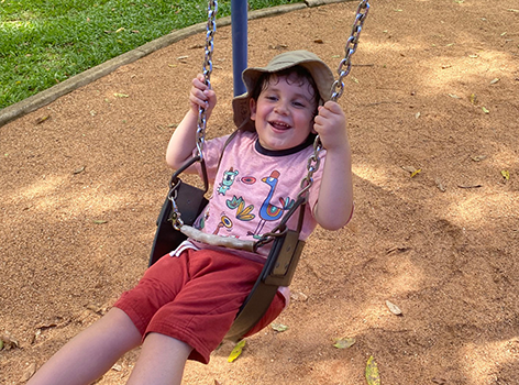 Bertie on swings