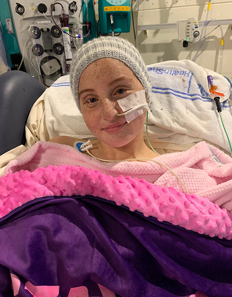 Samara in hospital bed