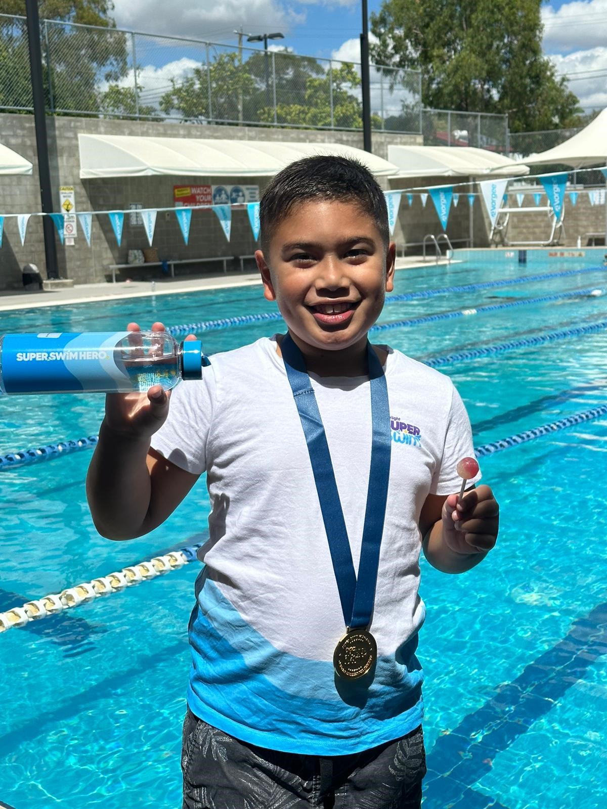 Daniel Super Swim medal