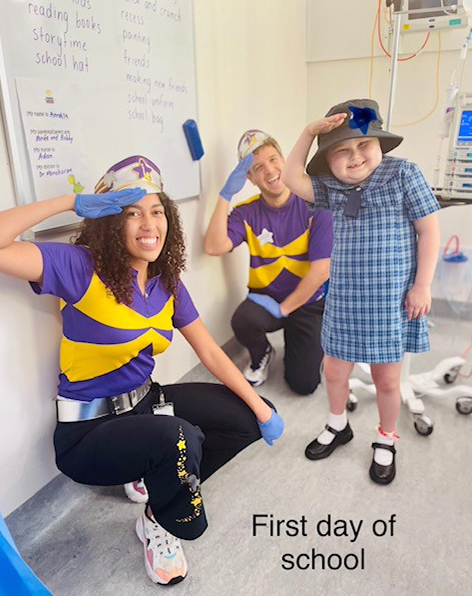 Amelia's first day of school with Captain Starlight