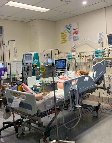 Samara in hospital during treatment