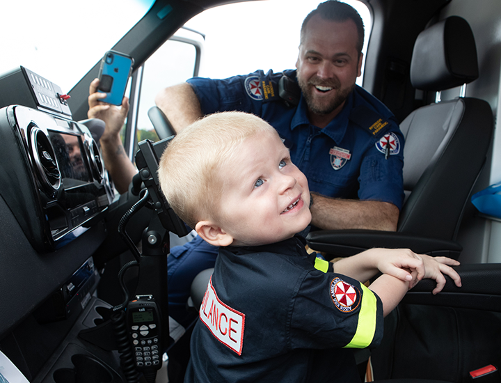 Eden in ambulance - banner