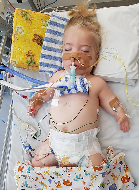 Young Helena in hospital