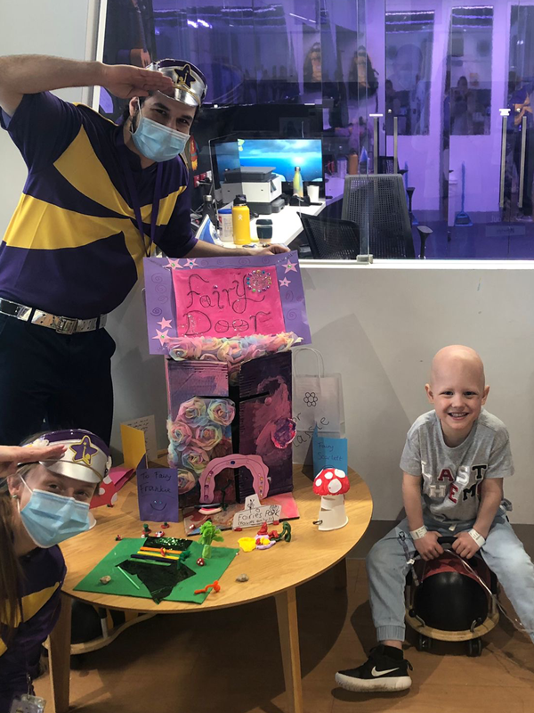Henry with Captain Starlight in the Starlight Express Room