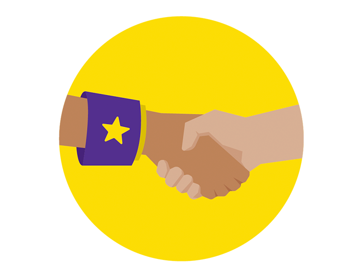 Shaking hands icon - banner image