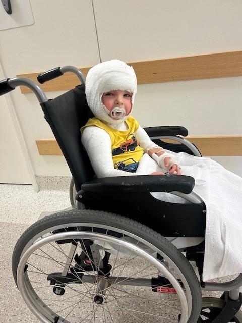 Leo in wheelchair