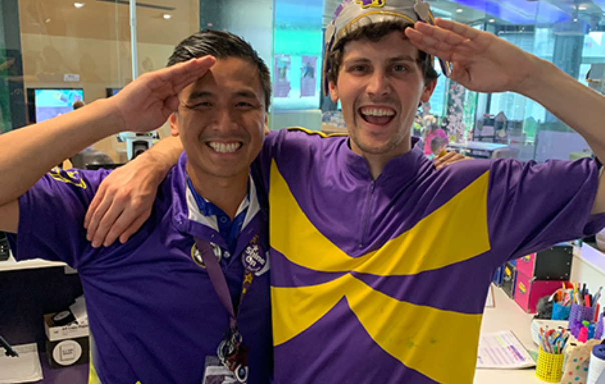 Volunteer Hien with Captain Starlight
