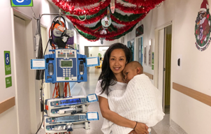 Taiyo and mum during Christmas - card