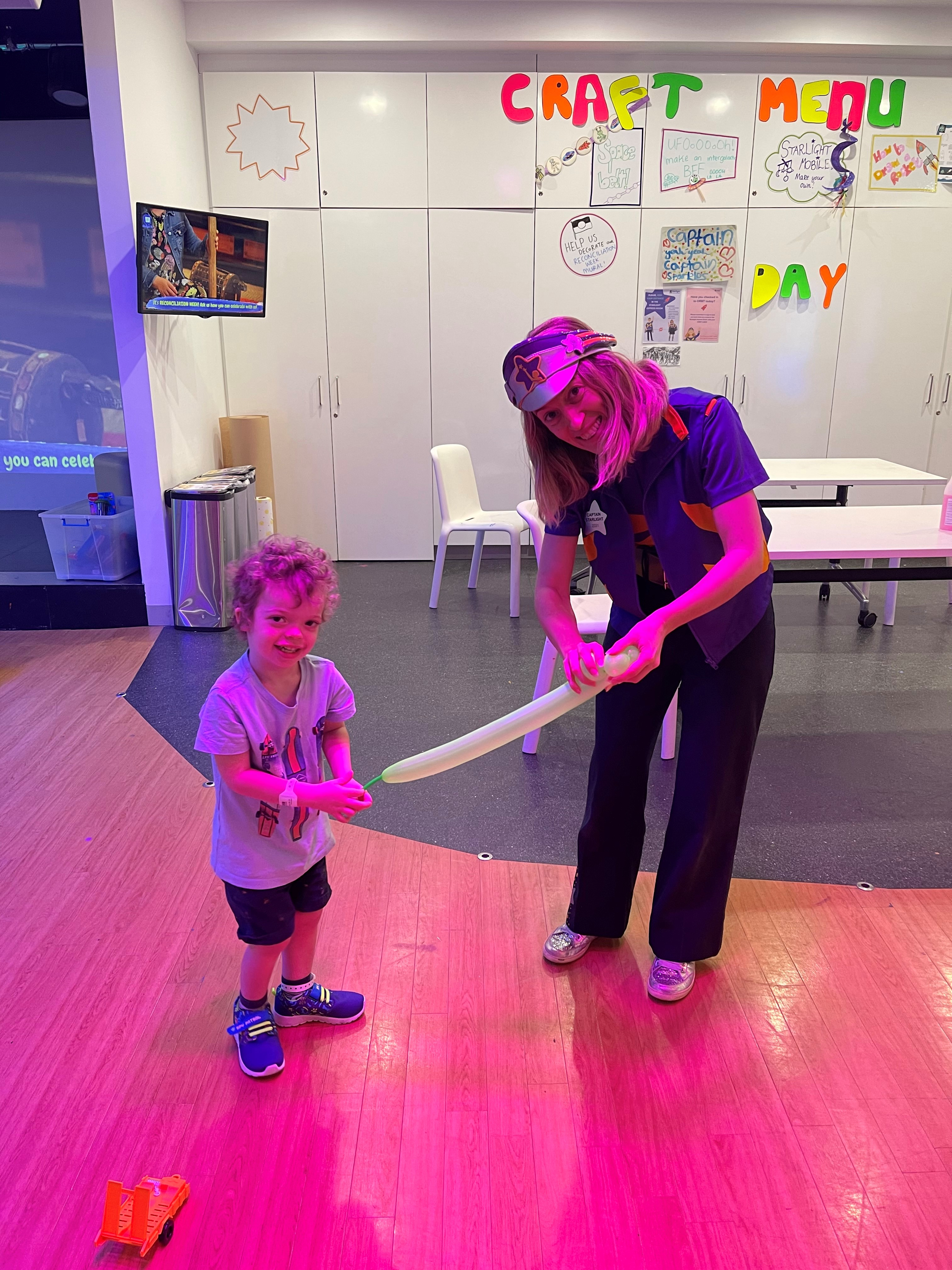 Jagger and Captain Starlight in the Starlight Express Room