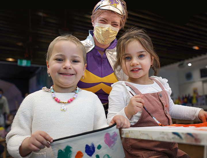 Isla, sister and Captain Starlight in the Starlight Express Room