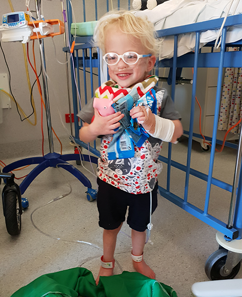 Marley playing in hospital