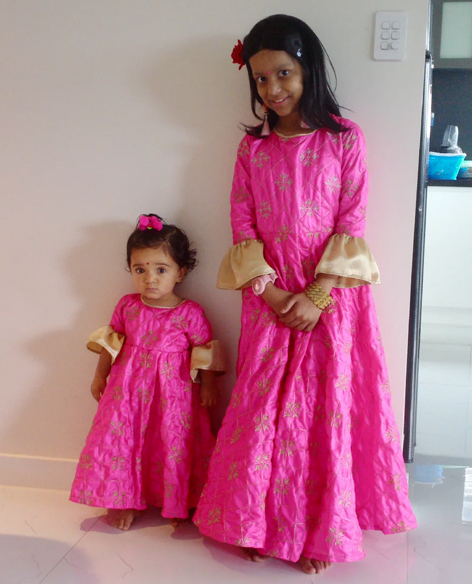 Vishwa and sister at home