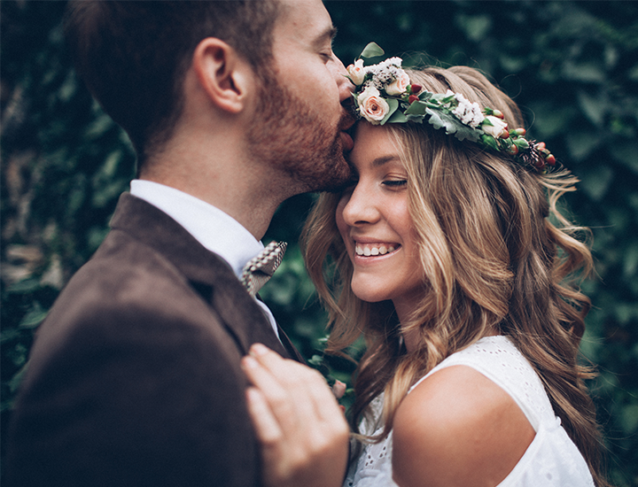 Wedding couple close up