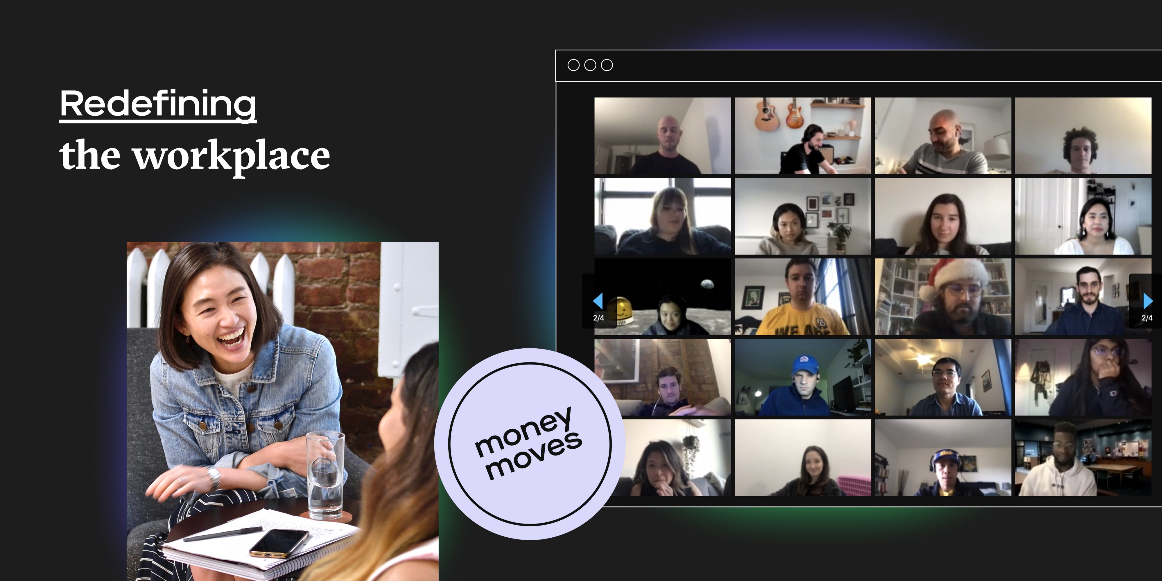 Blog about workplace culture yields zoom meeting screenshot and woman smiling 