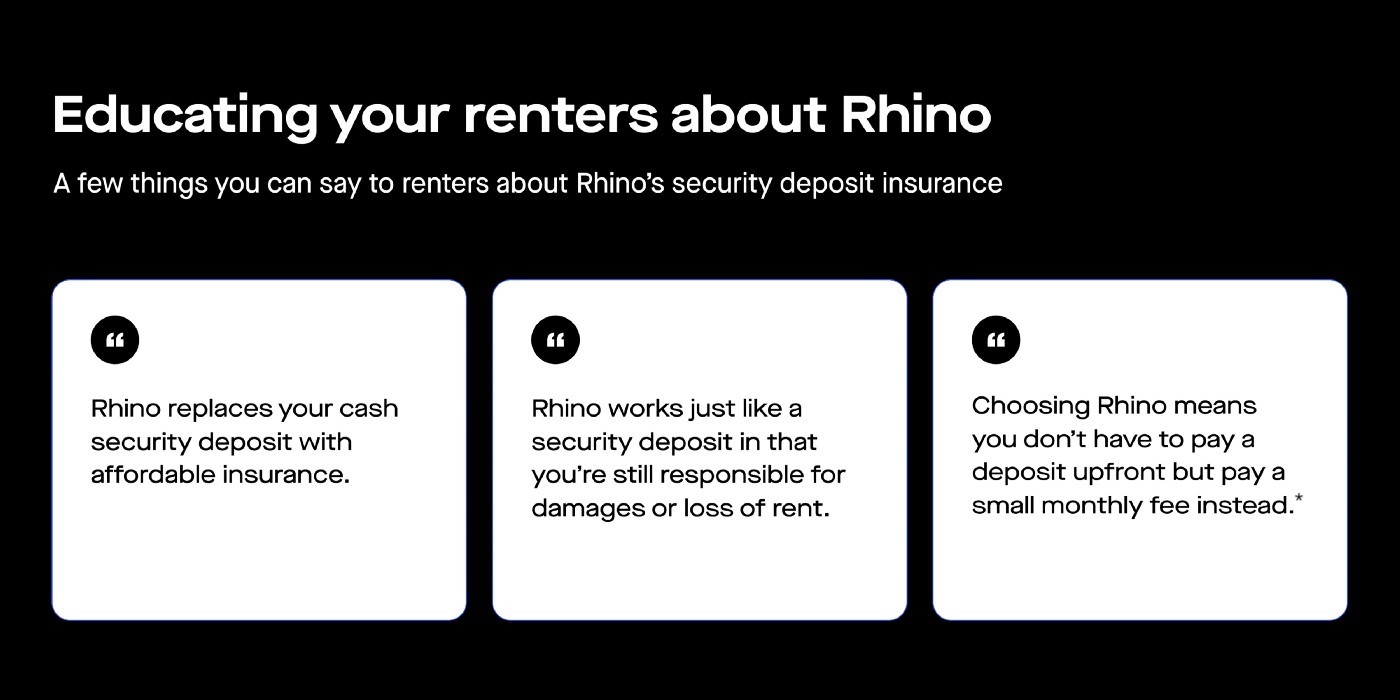 How to talk about Rhino’s security deposit insurance with your renters