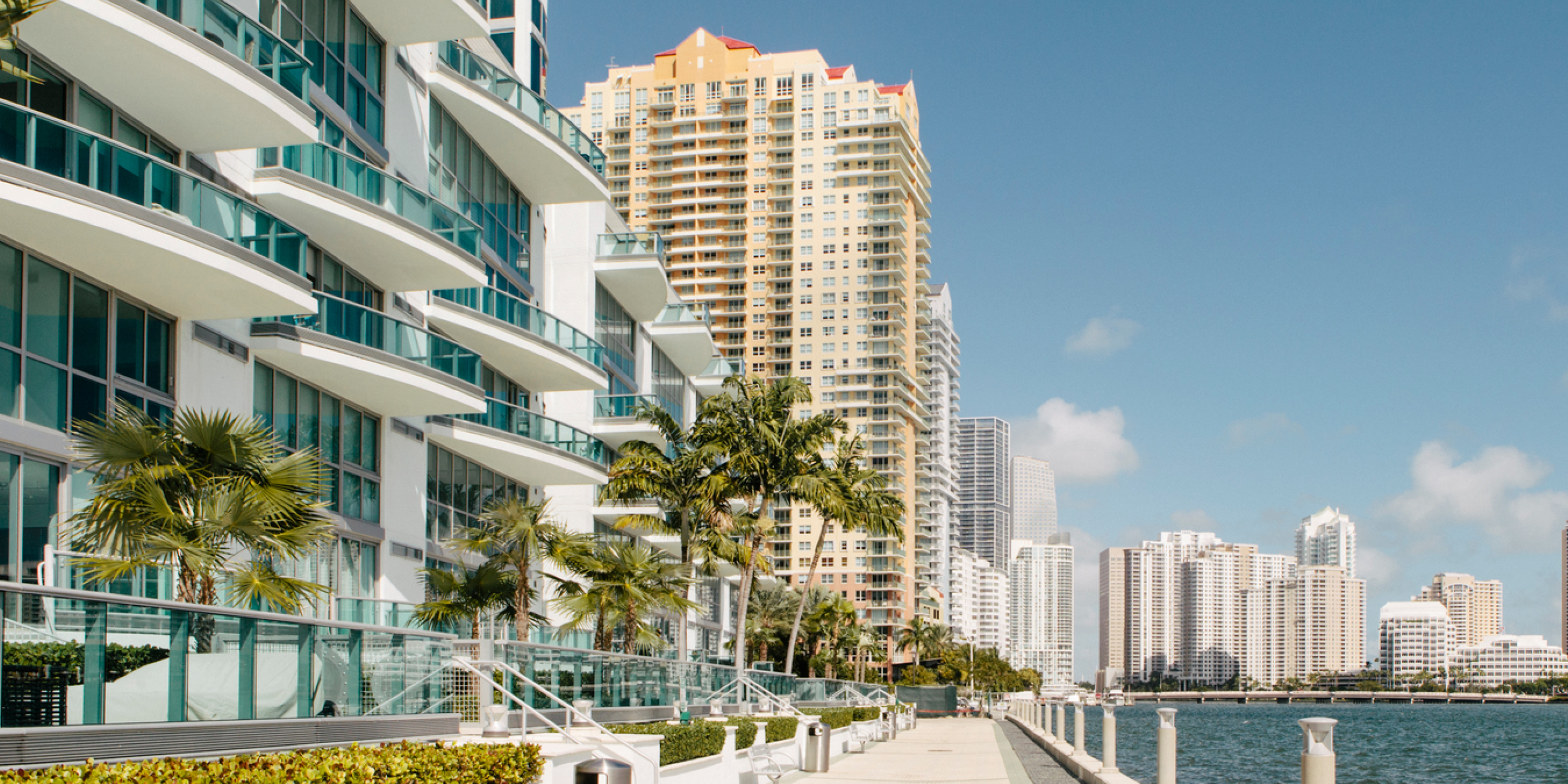 A photo of apartment buildings in Miami near the beach