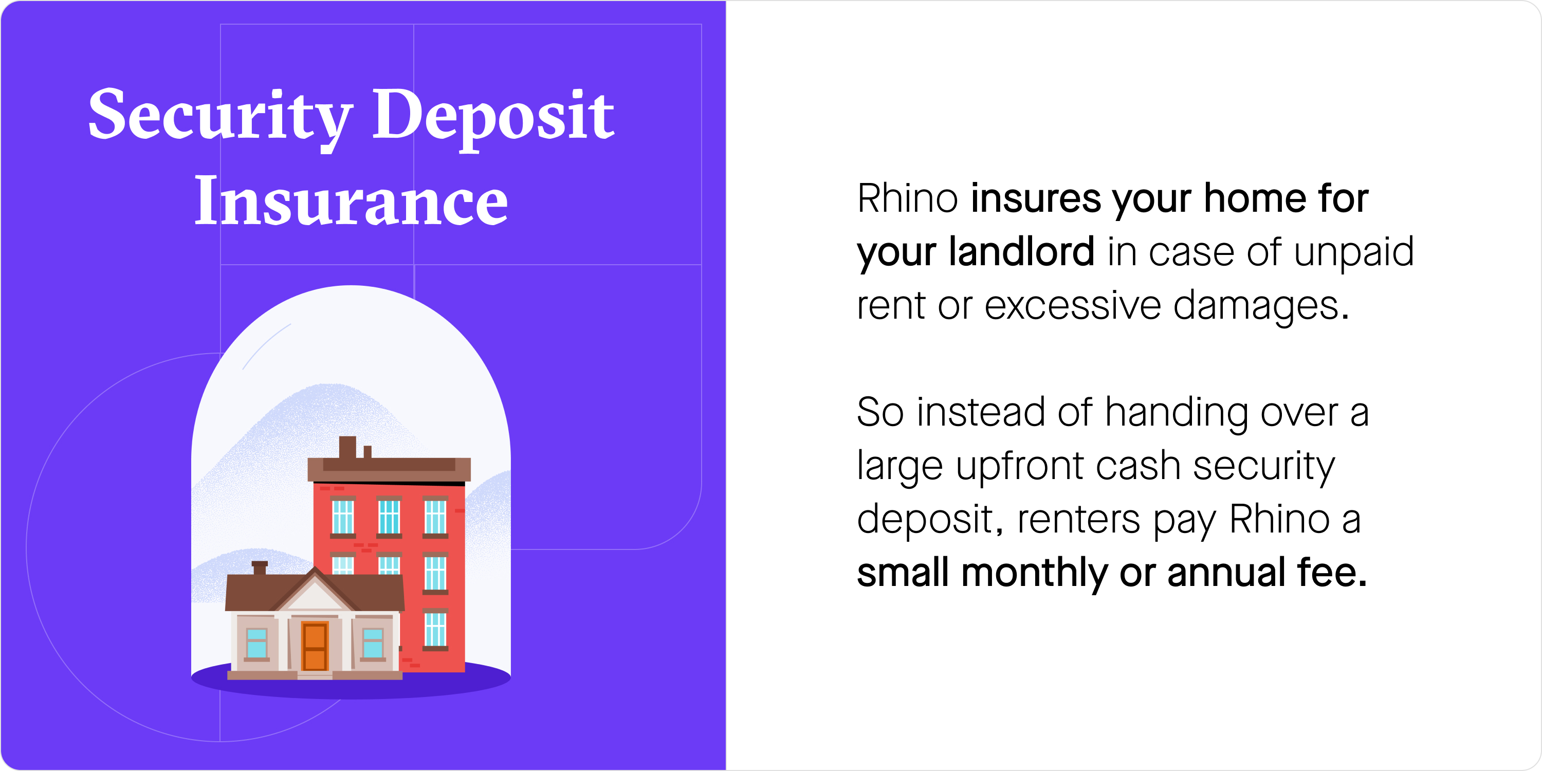 A graphic of a snowglobe with a protected apartment inside to represent Rhino security deposit insurance 