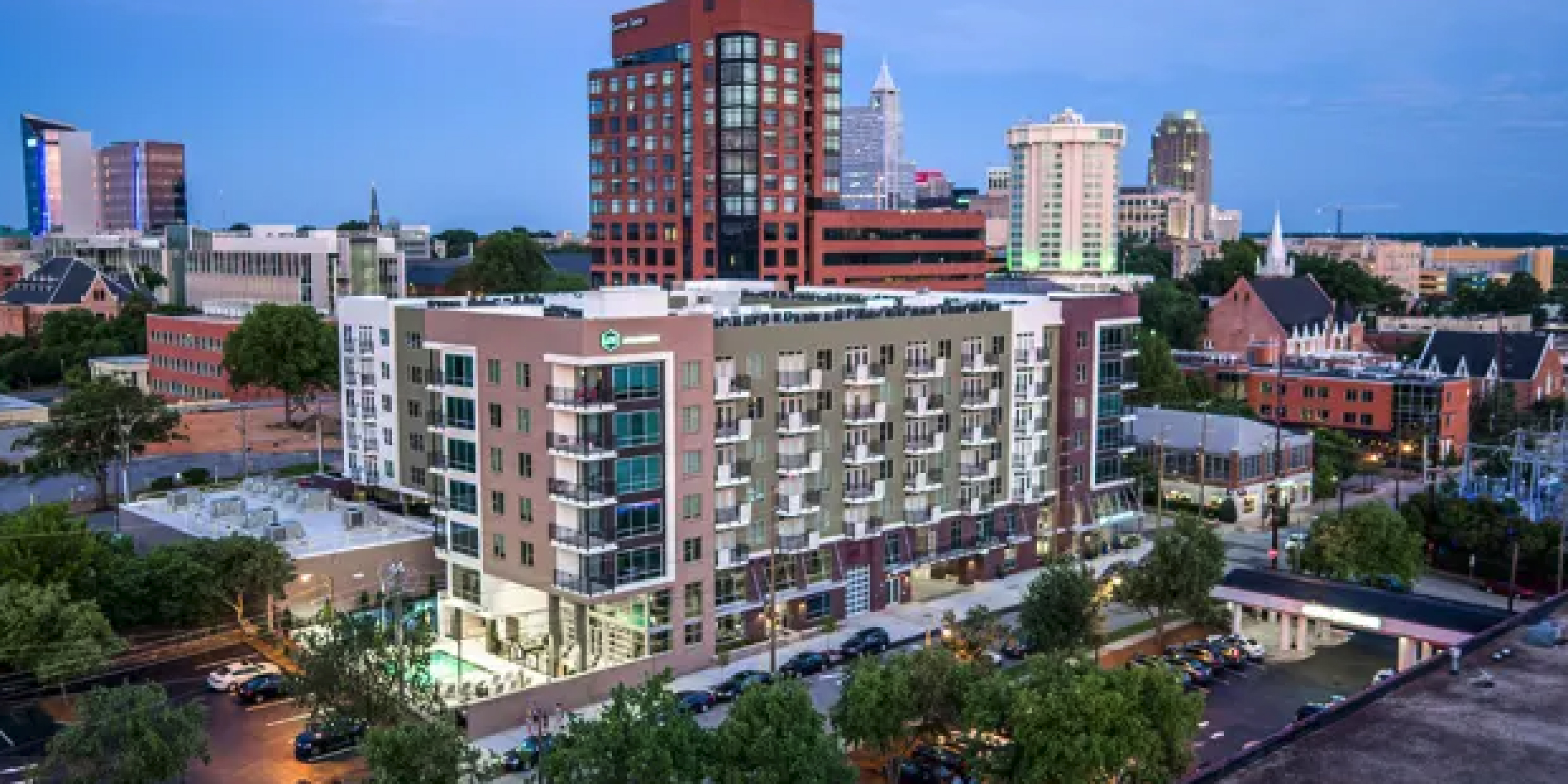 an image of downtown Raleigh, North Carolina and Glenwood South 