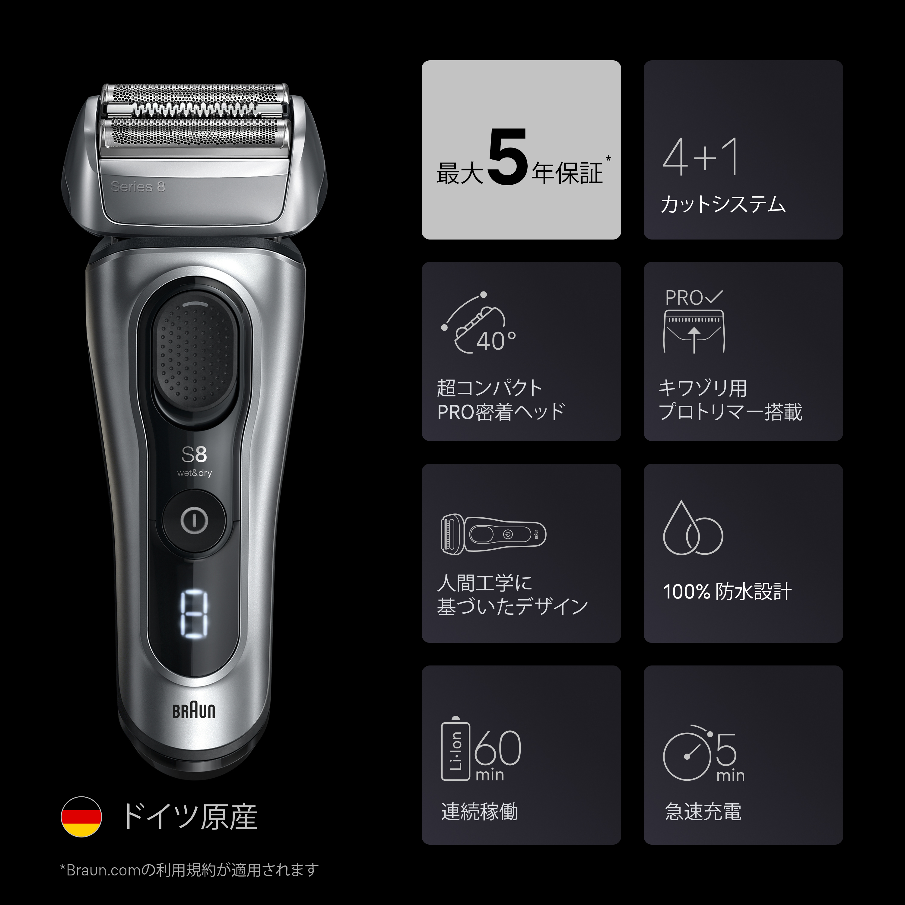 BRAUN 電気シェーバー メンズシェーバー シリーズ6 電気シェーバー 洗浄機付モデル