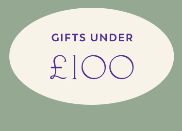 Gold background with white text reading "GIFTS UNDER £100"