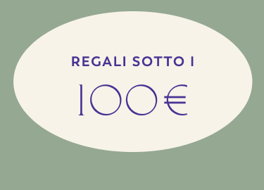 Sfondo dorato con testo bianco "REGALI SOTTO I 100 €" centrato