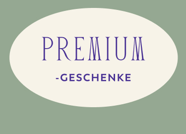 Brauner Hintergrund mit weißem Text "GESCHENKE 100 €+" in der Mitte