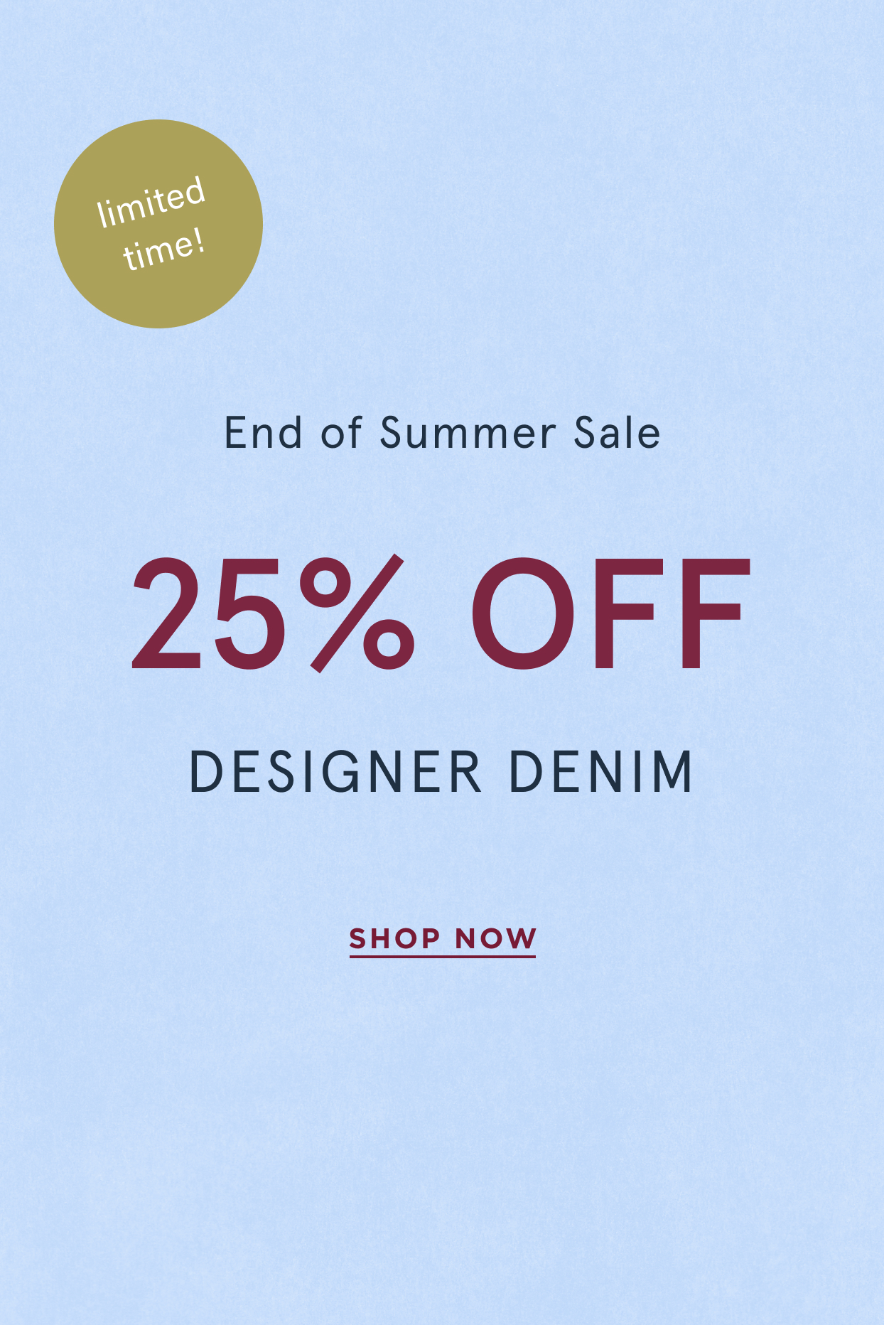 shop 25% off denim