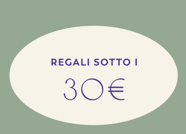 Banner promozionale verde oliva con testo bianco "REGALI SOTTO I 30€"