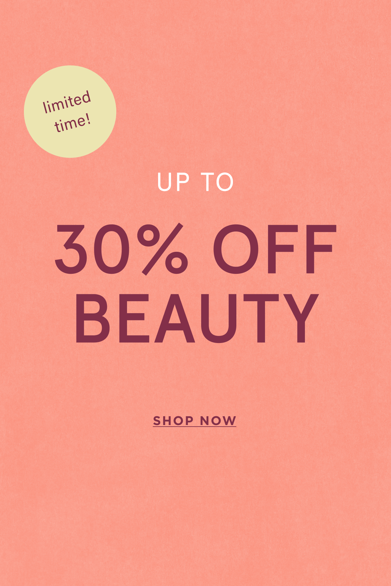 up to 30% off beauty