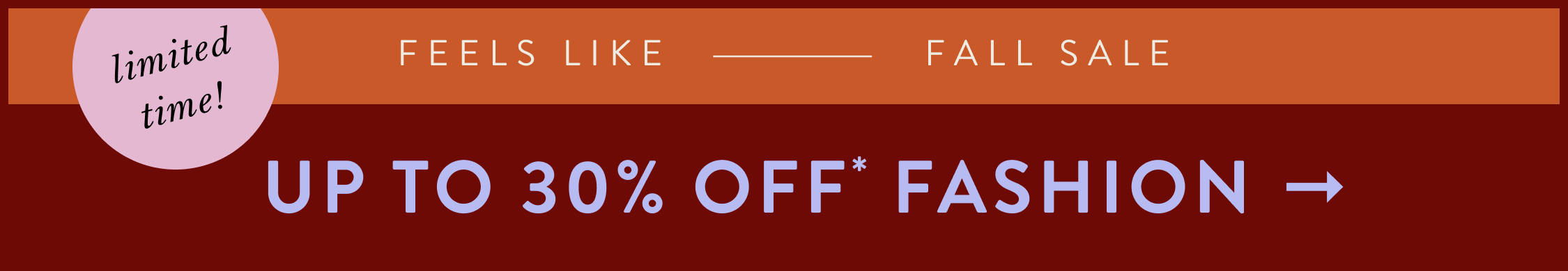 Up to 30% Off Fashion  
