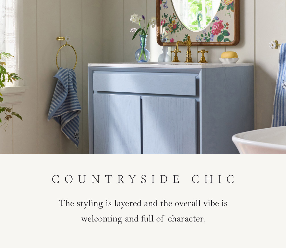 Countryside Chic. The styling is layered and the overall vibe is welcoming and full of character.