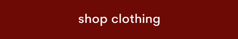 White text reading "shop clothing" centered on a dark red rectangular banner background