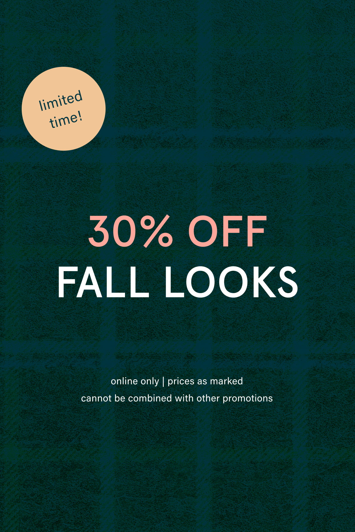 shop 30% off clothing and accessories