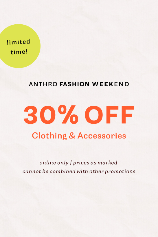 shop 30% off clothing and accessories