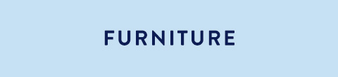 The word FURNITURE in dark blue capital letters centered on a light blue background.