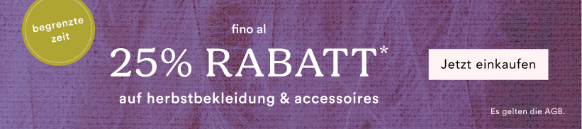 Purple textured banner advertising limited time sale with up to 25% OFF autumn clothing and accessories, shop now button
