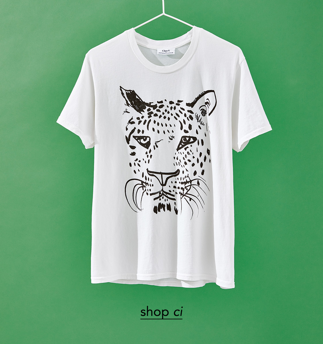 Clare V. for Anthropologie Leopard Graphic Tee
