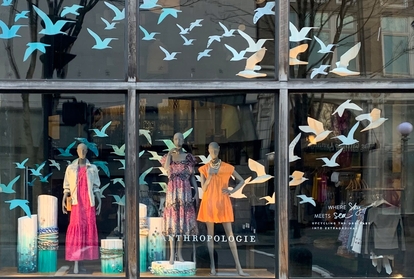 August Store Window Display Summer Retail Store Displays