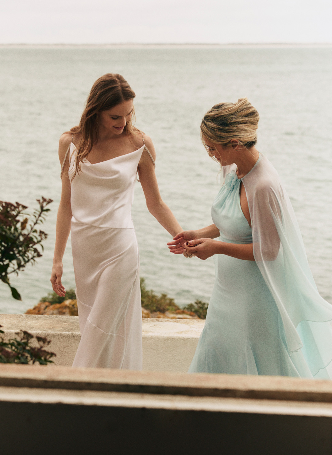 BHLDN Amelia Deep-V Satin Maxi Dress