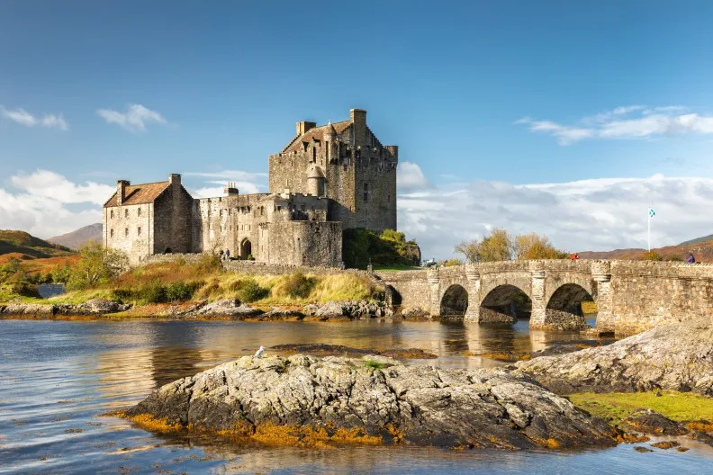 Eilean Donan Castle, near Dornie, Kyle of Lochalsh, Scottish Highlands, Scotland, UK