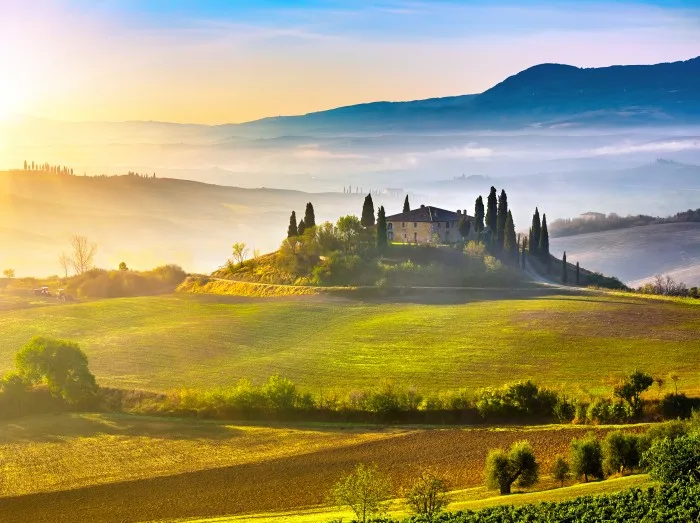 Nydelig utsikt fra byen Montepulciano i Toscana