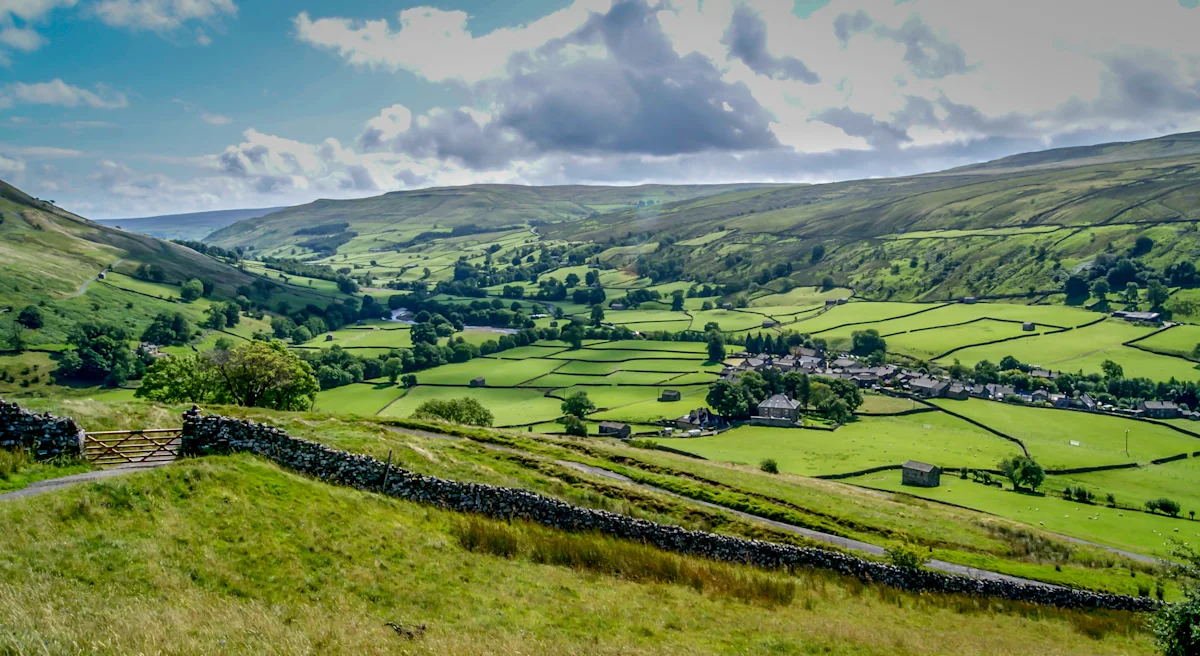 Rolling hills in the Yorkshire Dales, England, UK