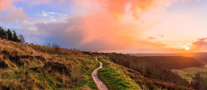 Sunset in Yorkshire countryside, UK