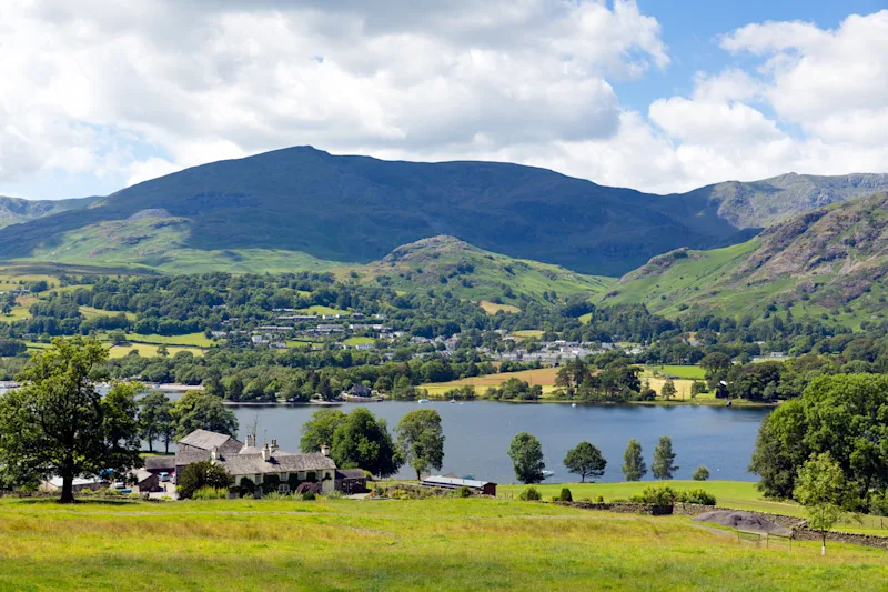 View of the fells around Coniston Water in the Lake District, Cumbria, England, UK