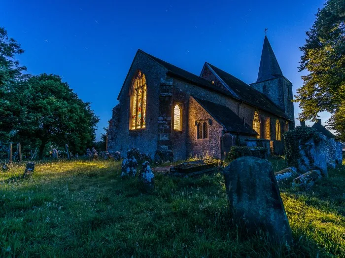 Pluckley Church At Night