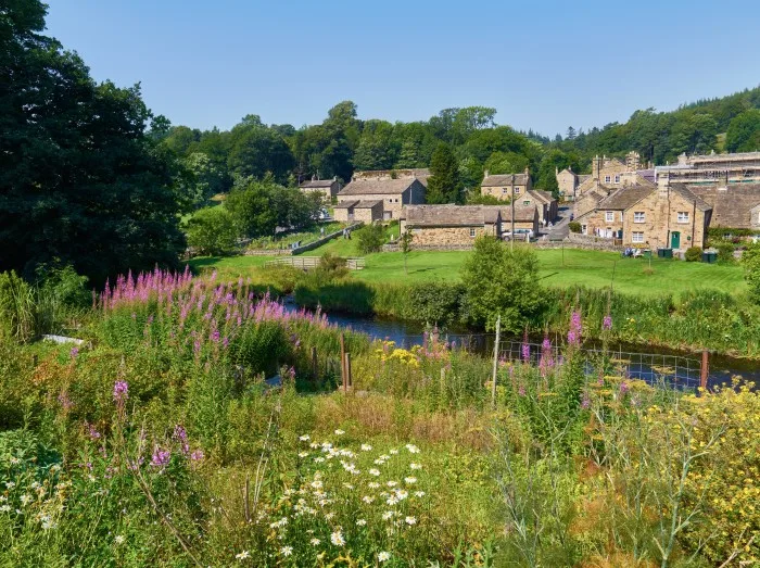 The village of Blanchland and Beldon Burn