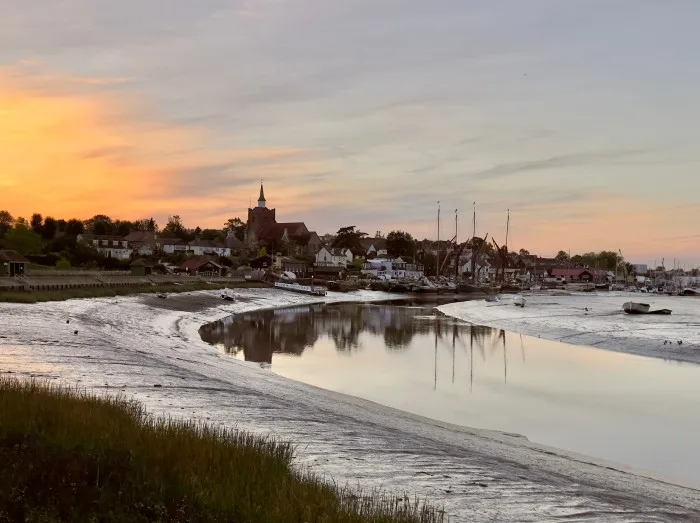 A beautiful sunset view of the town of Maldon on the River Blackwater in Essex