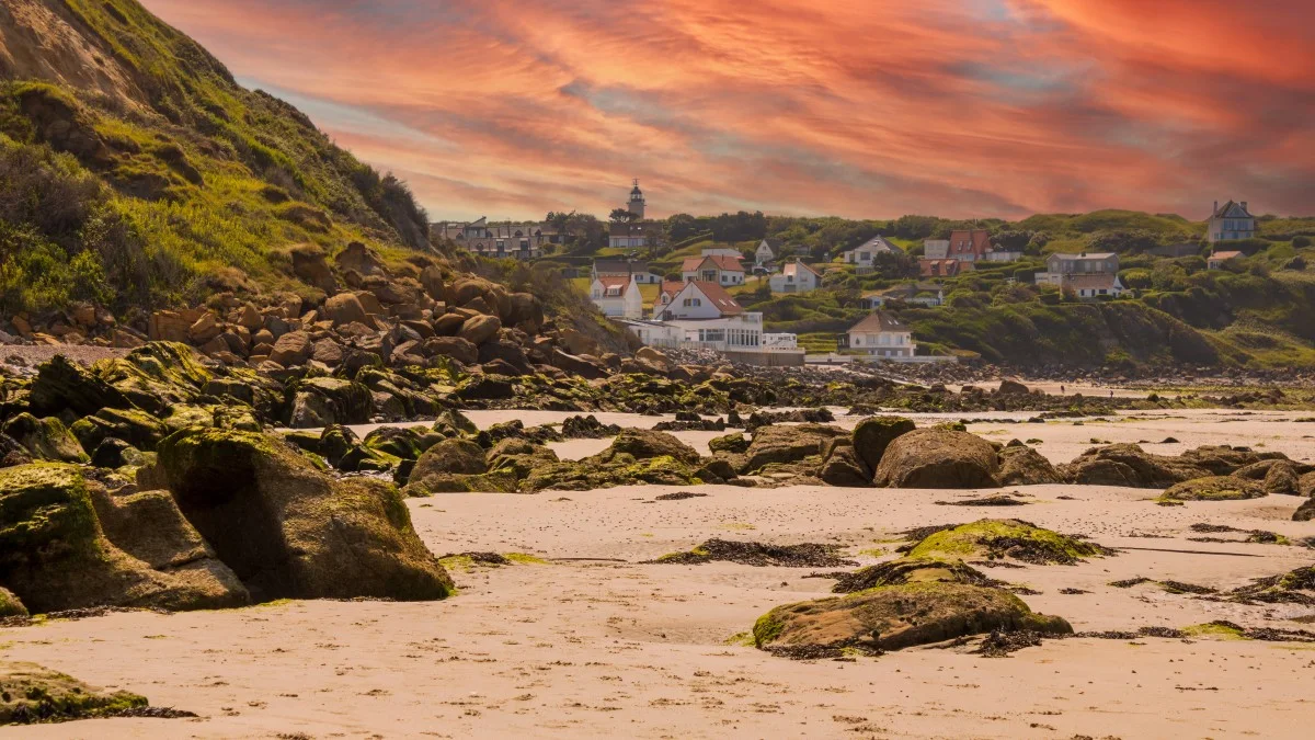 Landscapes with sunset and sunrise from audresselles, ambleteuse and wimereux in france